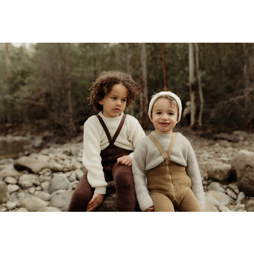 SILLY SILAS footless teddy cotton tights - acorn brown