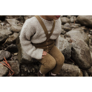footless teddy cotton tights - acorn brown