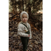 SILLY SILAS footed teddy cotton tights - dark forest green