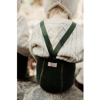 SILLY SILAS footed teddy cotton tights - dark forest green