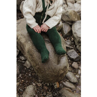 SILLY SILAS footed teddy cotton tights - dark forest green