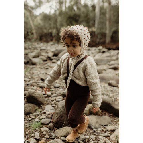 SILLY SILAS footless teddy cotton tights - chocolate brown