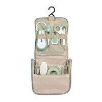 BEABA toiletry bag with 9 essentials - sage green