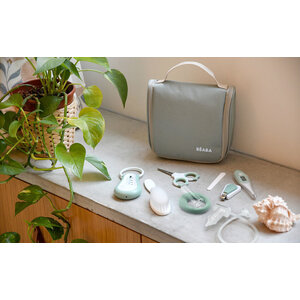 toiletry bag with 9 essentials - sage green