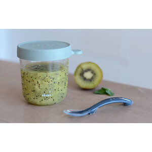 glass container 250ml with eucalyptus green lid