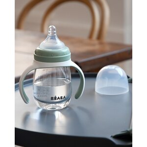 2 in 1 training bottle 210ml - sage green