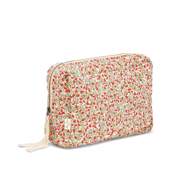 big quilted toiletry bag - carnations