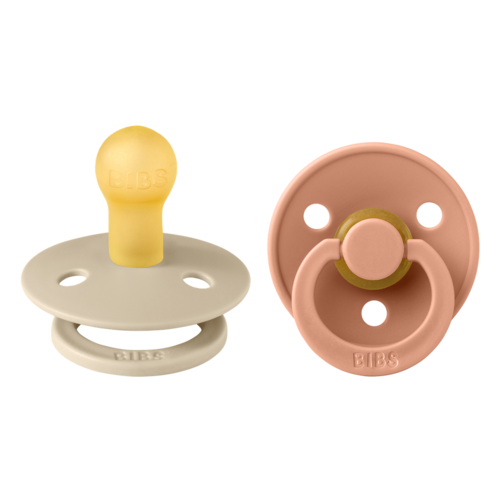 BIBS 2 pack latex - 0-6m - vanilla/peach