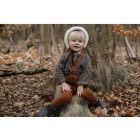 SILLY SILAS footed teddy cotton tights - cinnamon