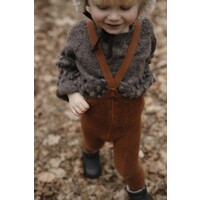 SILLY SILAS footed teddy cotton tights - cinnamon