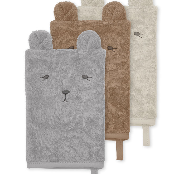 3 pack washcloths animals - bear