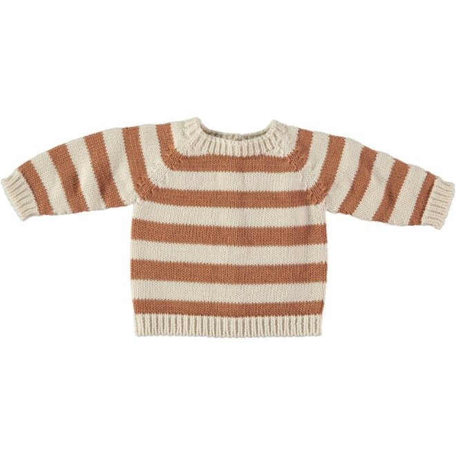 thomas striped knit sweater - cream & clay