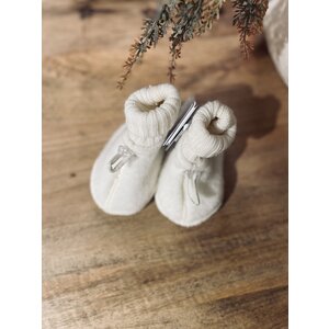 booties - natural - 100% soft wool