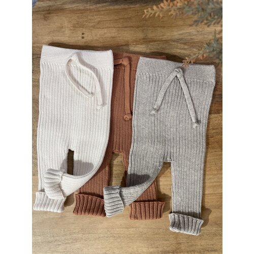 LI & ME jacob rib knit trousers - stone