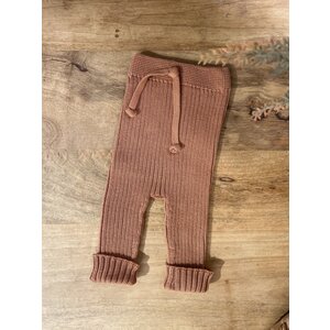 jacob rib knit trousers - clay