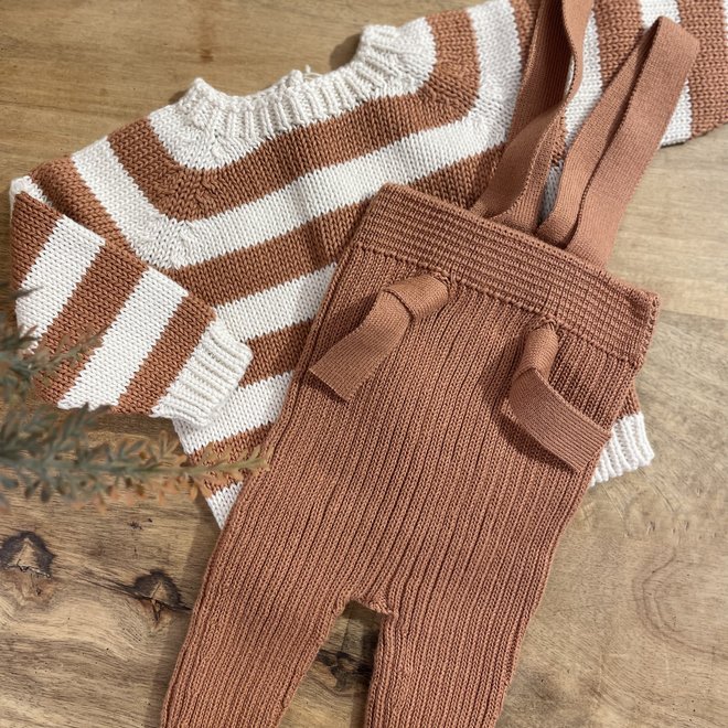 robbie rib knit trousers - clay