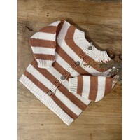 LI & ME thomas striped knit sweater - cream & clay