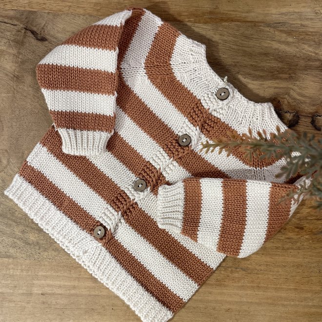 thomas striped knit sweater - cream & clay