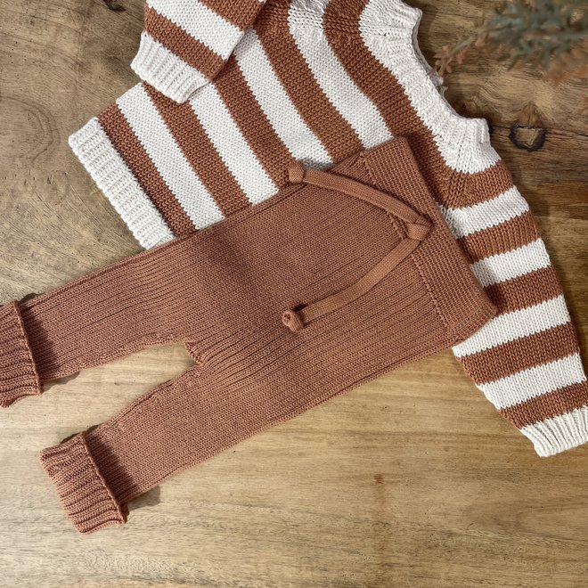 thomas striped knit sweater - cream & clay