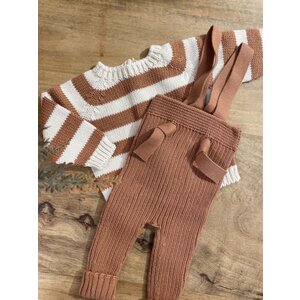 thomas striped knit sweater - cream & clay