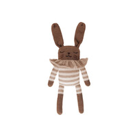 MAIN SAUVAGE bunny knit  toy - sand striped romper