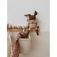 MAIN SAUVAGE bunny knit  toy - sand striped romper