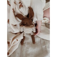 MAIN SAUVAGE bunny knit  toy - sand striped romper