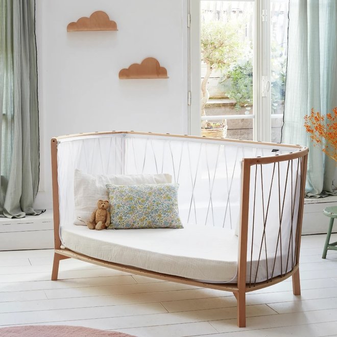 kimi baby bed - hazelnut + organic mattress