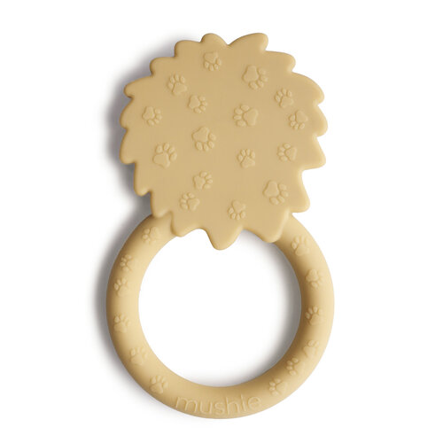MUSHIE lion teether - soft yellow