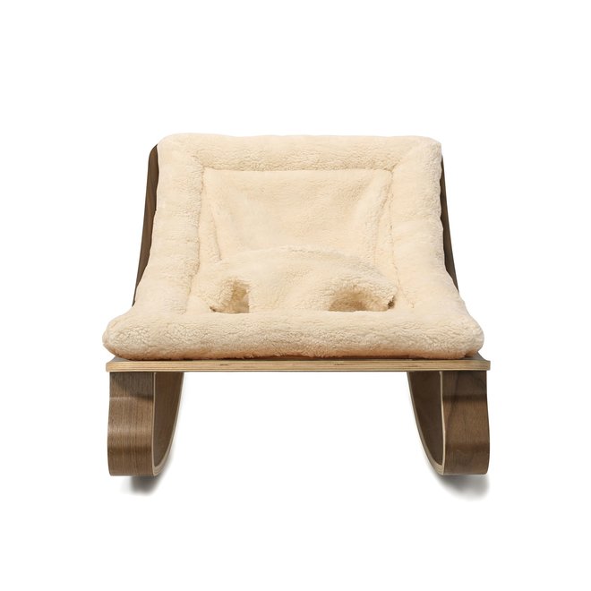 levo rocker - walnut - fur milk