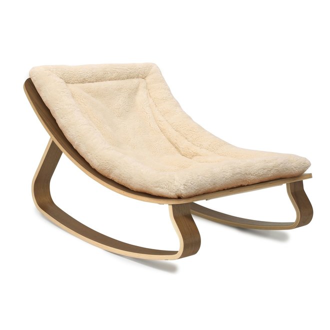 levo rocker - walnut - fur milk