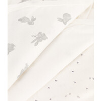 PETIT BATEAU 3 pack wrap-around body short sleeves - rabbit/white/star