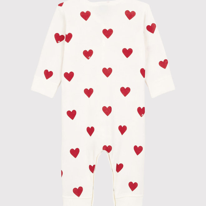 summer sleepsuit without feet  - hearts