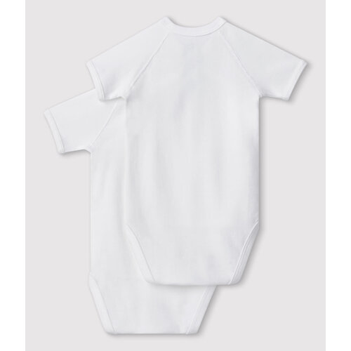 PETIT BATEAU 2 pack wrap-around body short sleeves - white