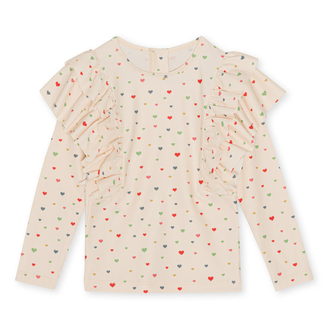 manuca frill swim blouse - multi hearts