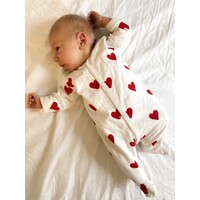 PETIT BATEAU baby sleepsuit  - hearts - fleece