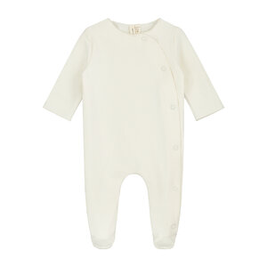 newborn suit with snaps - cream