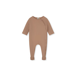 newborn suit with snaps - biscuit