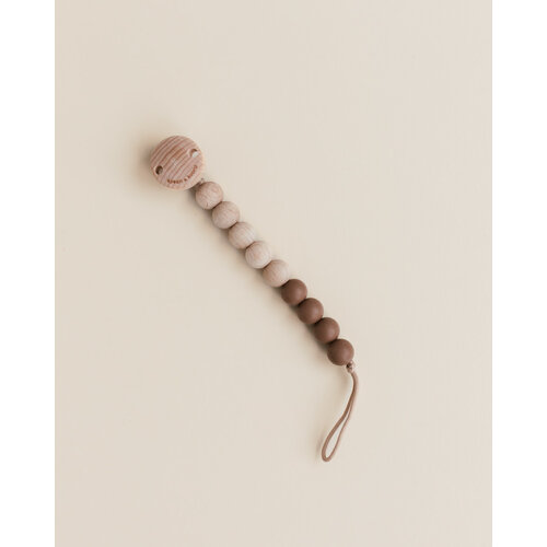 SPEEN & KOORD pacifier clip - nova - beechwood - mocha