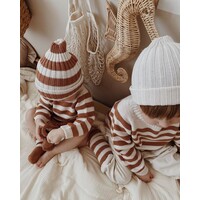 LI & ME thomas striped knit sweater - cream & clay