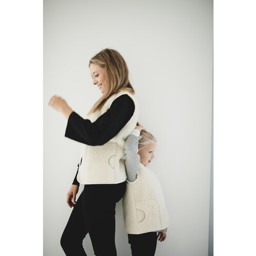 A BABY BRAND wool vest mama - natural white