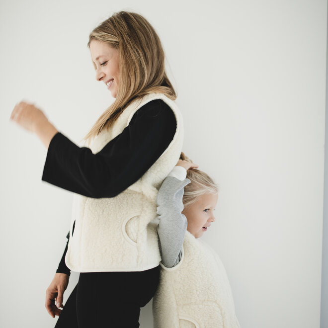 wool vest mama - natural white