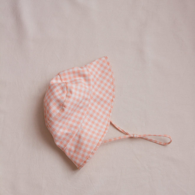 bucket hat - apricot gingham