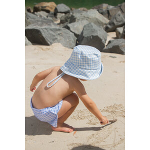 bucket hat - azure gingham