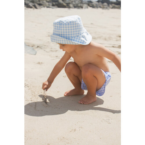 INA SWIM bucket hat - azure gingham
