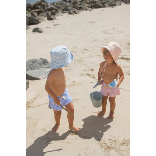 INA SWIM bucket hat - azure gingham