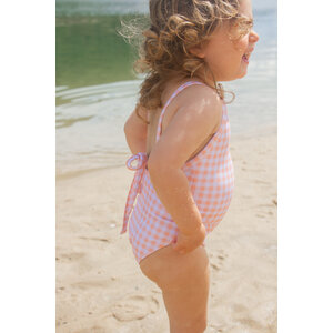 mara swimsuit - apricot gingham