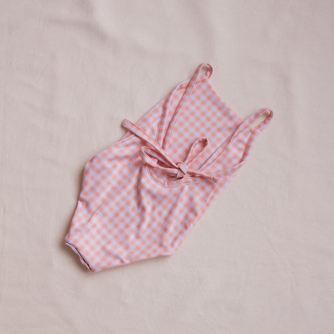 mara swimsuit - apricot gingham