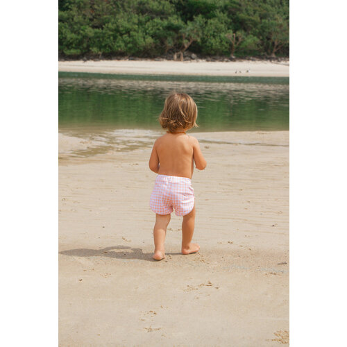 INA SWIM mesa swim trunks - apricot gingham