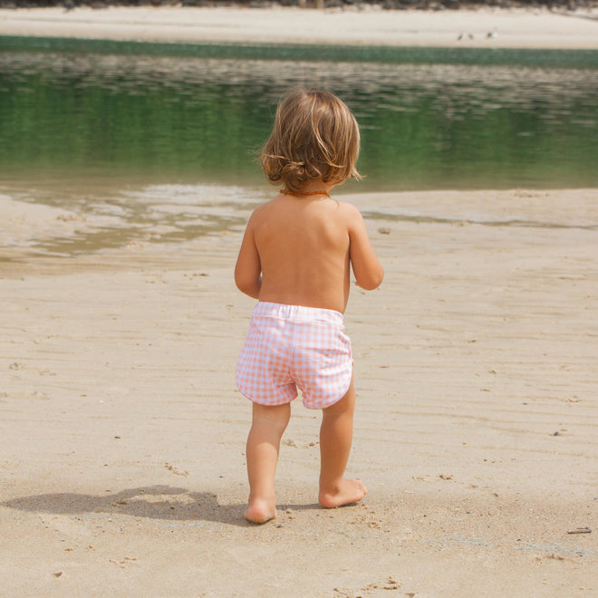 mesa swim trunks - apricot gingham